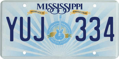 MS license plate YUJ334