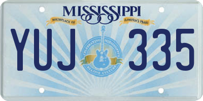 MS license plate YUJ335