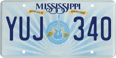 MS license plate YUJ340