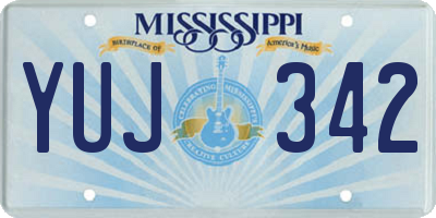 MS license plate YUJ342