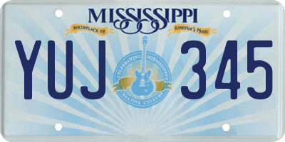 MS license plate YUJ345