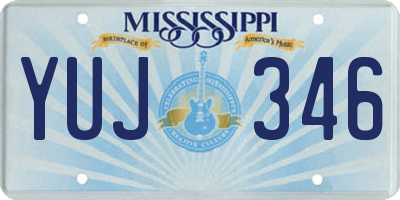 MS license plate YUJ346
