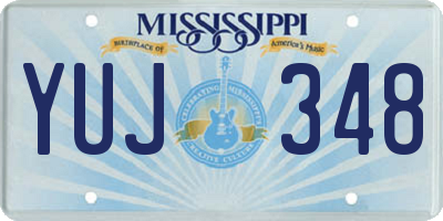 MS license plate YUJ348