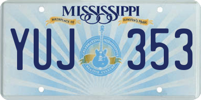 MS license plate YUJ353