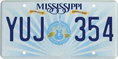 MS license plate YUJ354