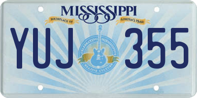 MS license plate YUJ355