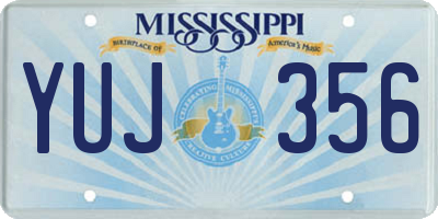MS license plate YUJ356