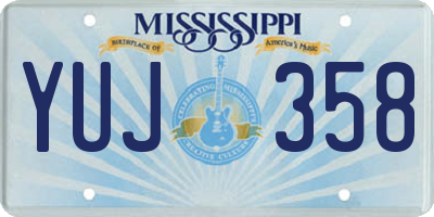 MS license plate YUJ358