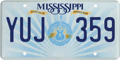 MS license plate YUJ359