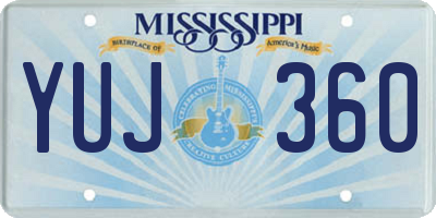 MS license plate YUJ360