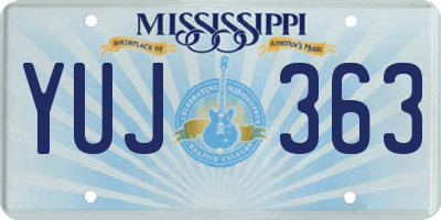 MS license plate YUJ363