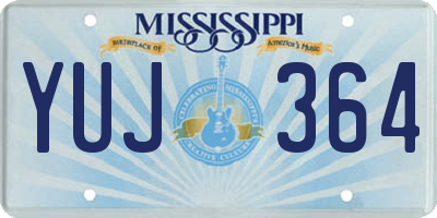 MS license plate YUJ364