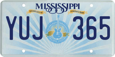 MS license plate YUJ365