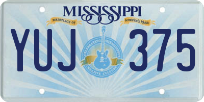 MS license plate YUJ375