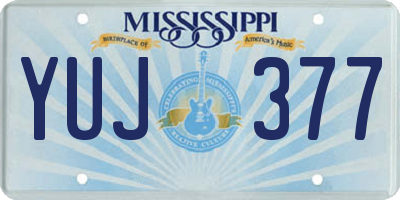MS license plate YUJ377
