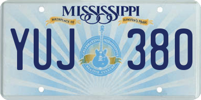 MS license plate YUJ380