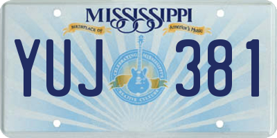 MS license plate YUJ381