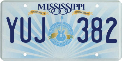 MS license plate YUJ382