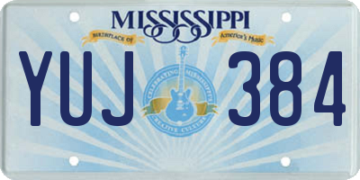 MS license plate YUJ384