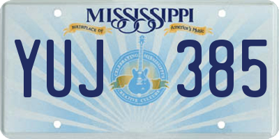MS license plate YUJ385