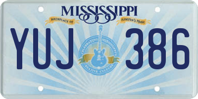MS license plate YUJ386