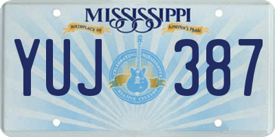 MS license plate YUJ387