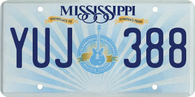 MS license plate YUJ388