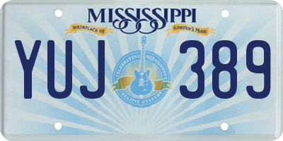 MS license plate YUJ389