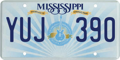 MS license plate YUJ390