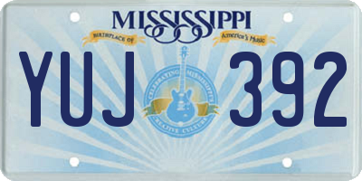 MS license plate YUJ392