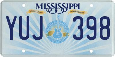MS license plate YUJ398