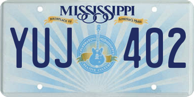 MS license plate YUJ402