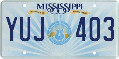 MS license plate YUJ403