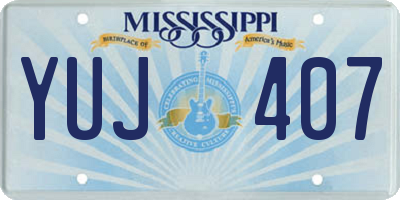 MS license plate YUJ407