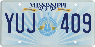MS license plate YUJ409