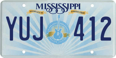 MS license plate YUJ412