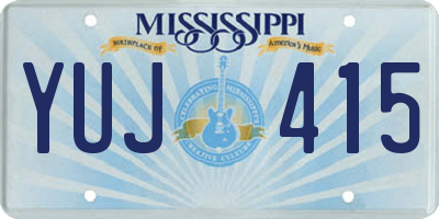 MS license plate YUJ415
