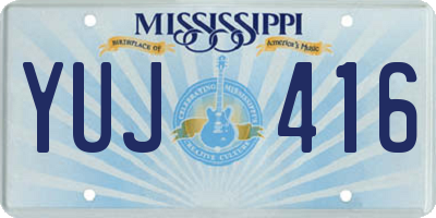MS license plate YUJ416