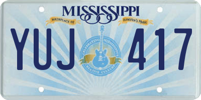 MS license plate YUJ417