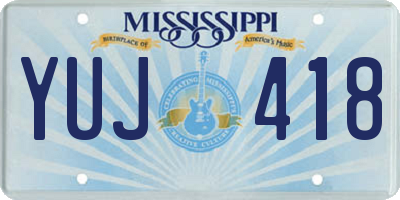 MS license plate YUJ418
