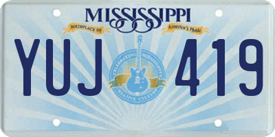 MS license plate YUJ419