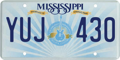 MS license plate YUJ430