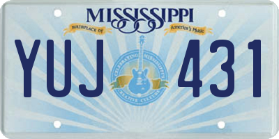 MS license plate YUJ431