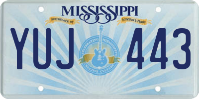 MS license plate YUJ443