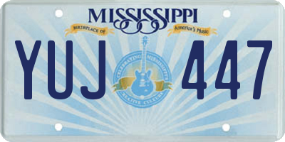 MS license plate YUJ447