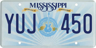 MS license plate YUJ450