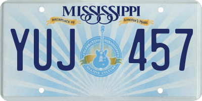MS license plate YUJ457