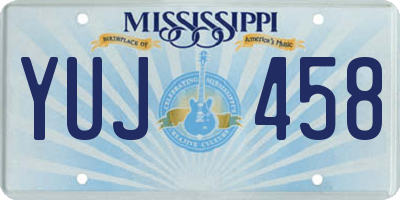 MS license plate YUJ458