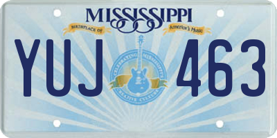 MS license plate YUJ463