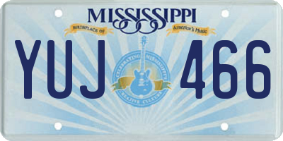MS license plate YUJ466